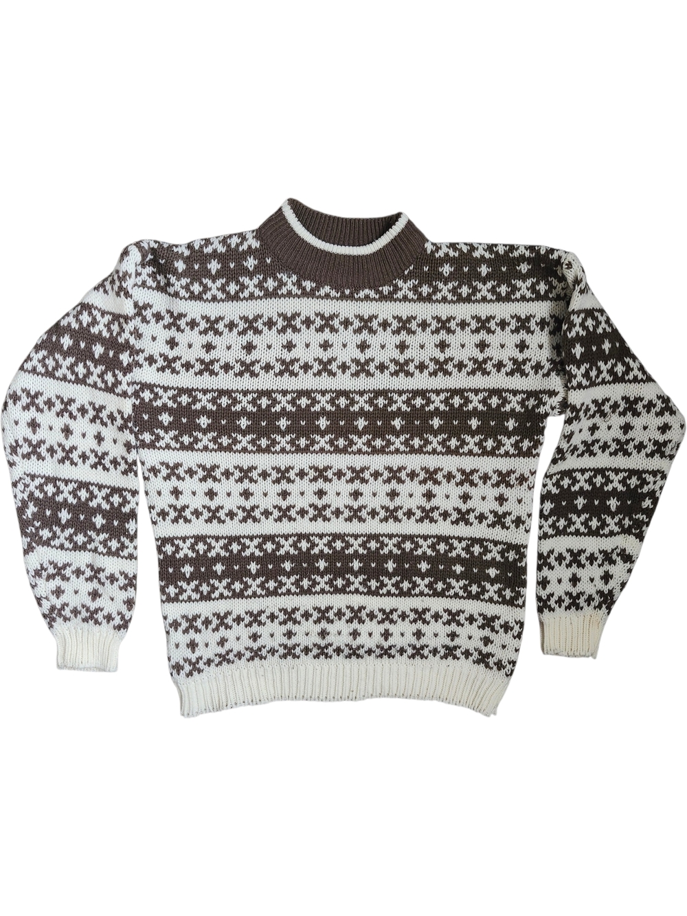 Vintage Fair Isle Sweater Brown & Cream